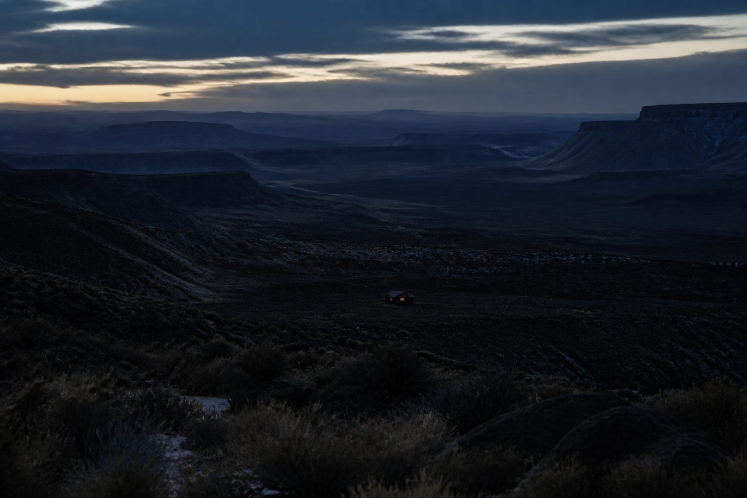 A ridgeline at dusk