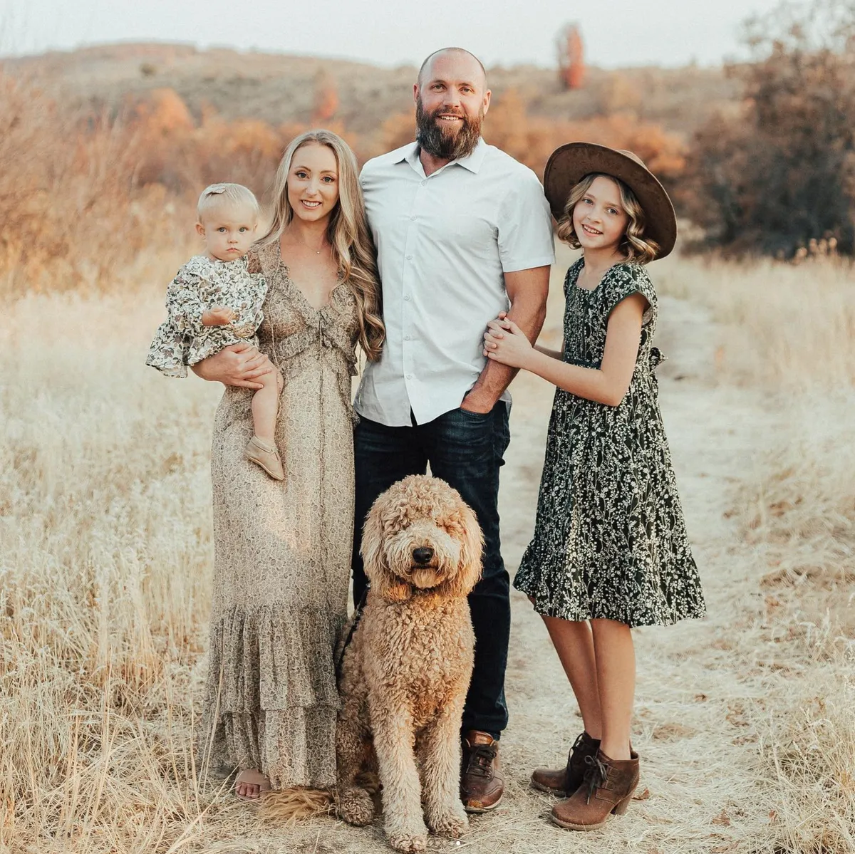 Jed Nilson with his wife and daughters