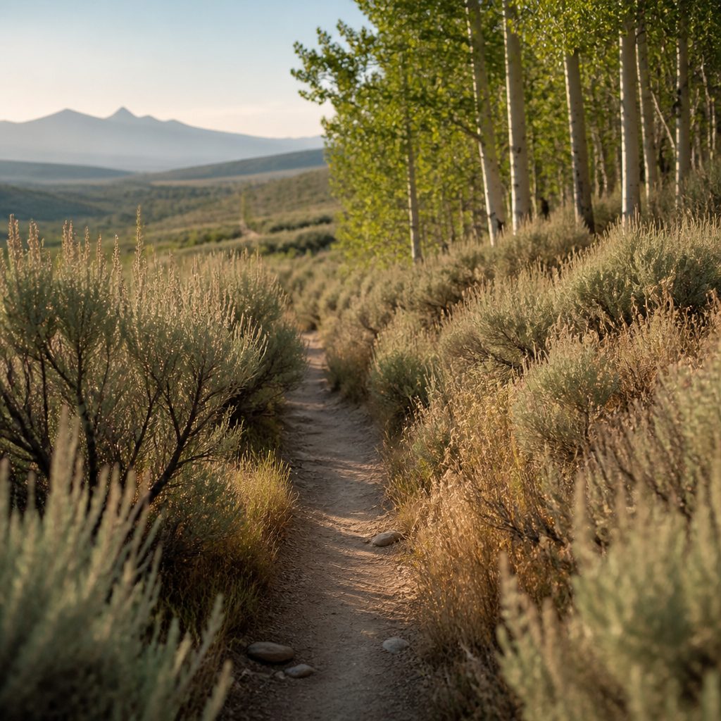 A trail through aspens